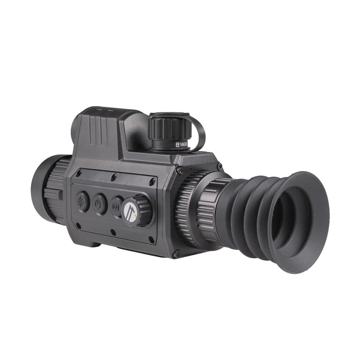 Alpen Apex LRF 35mm Mounted Thermal Riflescope - Angled Side View Showing Control Buttons and Eyepiece