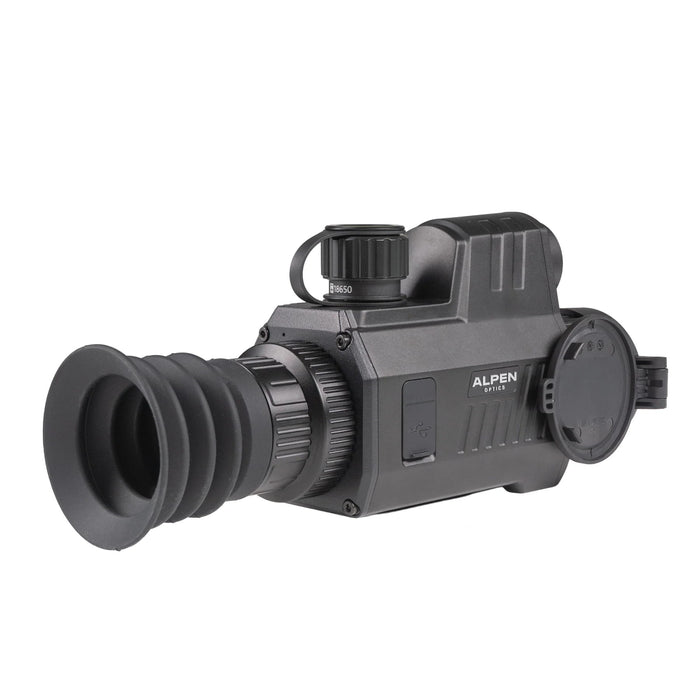 Alpen Apex LRF 35mm Mounted Thermal Riflescope - Rear Angled View Showing Eyepiece and Lens Cover