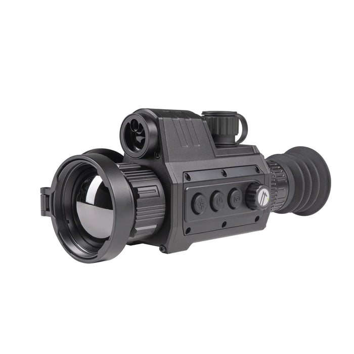 Alpen Apex LRF 50mm Mounted Thermal Riflescope - Angled Front View Showing Objective Lens and Controls