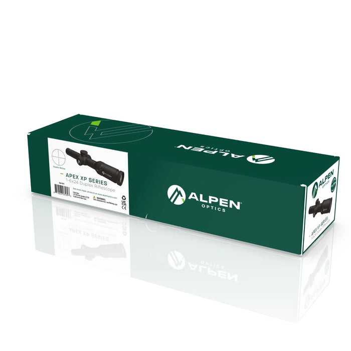 Alpen Apex XP 1-6x24mm Duplex Riflescope with SmartDot - 6010 Box Side Angle View Profile