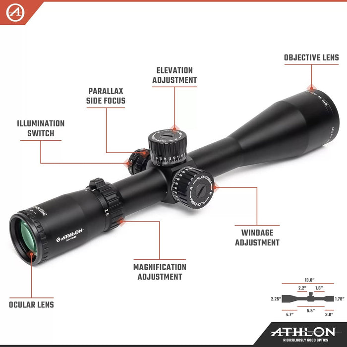 Athlon Optics Ares BTR GEN2 2.5-15x50mm APLR4 FFP IR MOA HD Riflescope Body Parts