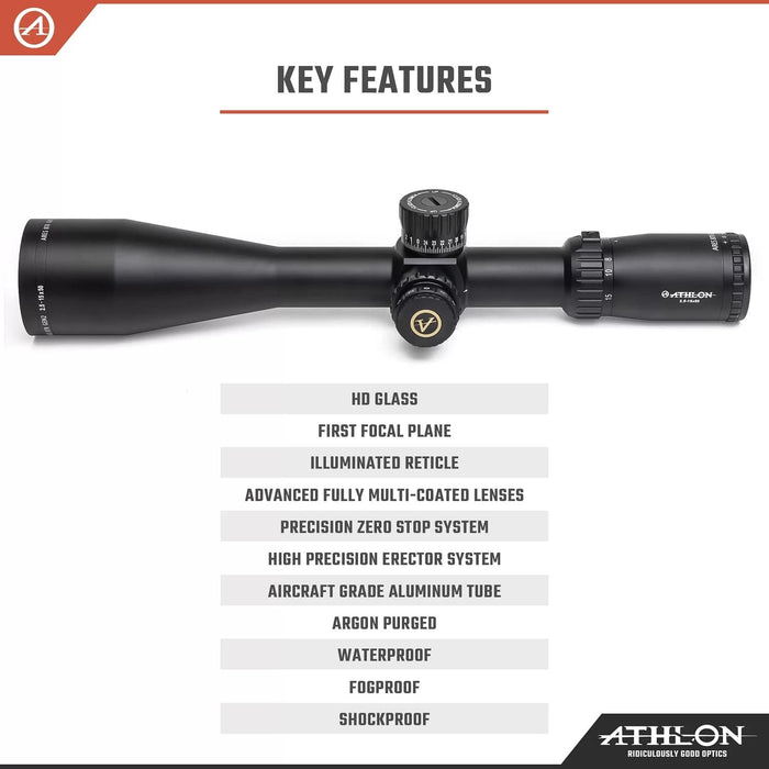 Athlon Optics Ares BTR GEN2 2.5-15x50mm APLR4 FFP IR MOA HD Riflescope Key Features