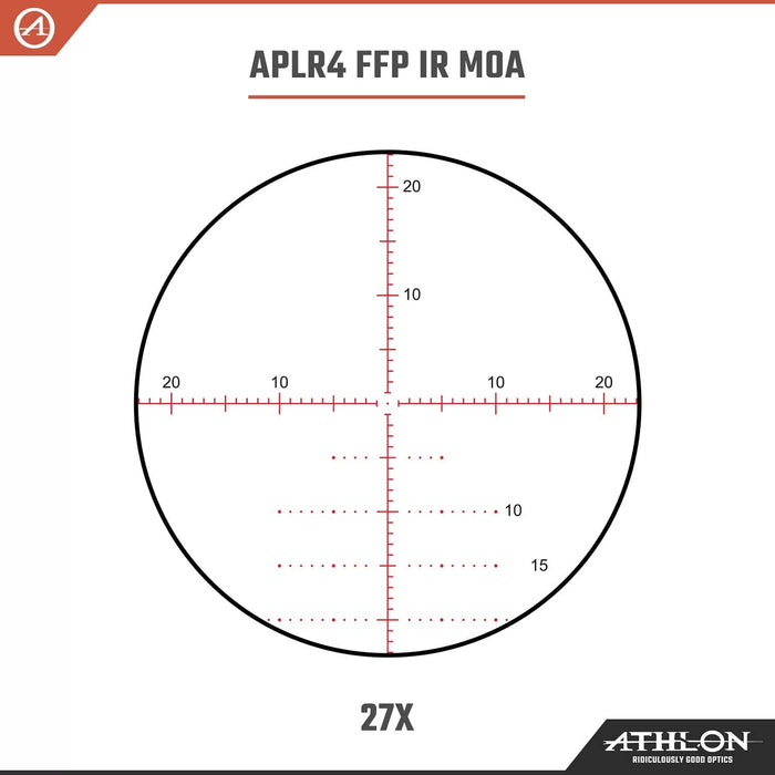 Athlon Optics Ares BTR GEN2 4.5-27x50mm APLR4 FFP IR MOA HD Riflescope 27x Zoom Reticle