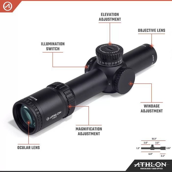 Athlon Optics Ares ETR 1-10x24mm ATMR2 FFP IR MOA UHD Riflescope Body Parts