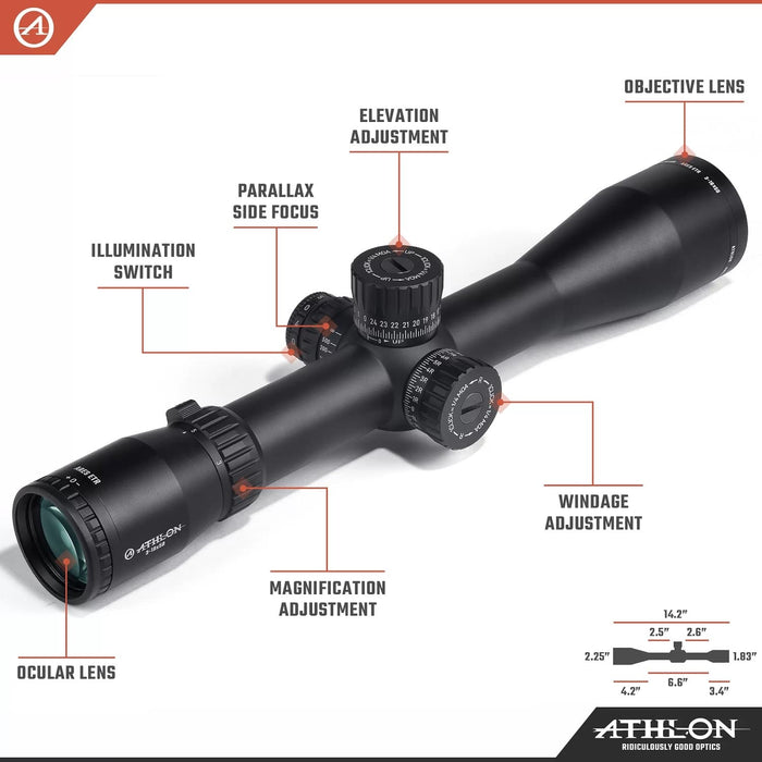 Athlon Optics Ares ETR 3-18X50 APLR6 FFP IR MOA UHD Riflescope Body Parts