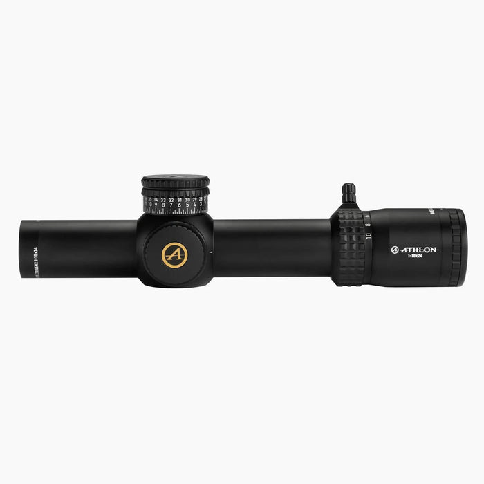 Athlon Optics Ares ETR GEN2 UHD 1-10x24mm ATMR2 FFP IR MOA Reticle Riflescope - 212109 Body Side Profile Left