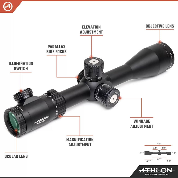  Athlon Optics Argos BTR GEN2 6-24x50mm APMR FFP IR MIL Riflescope Body Parts