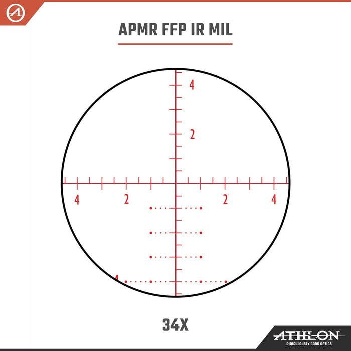 Athlon Optics Argos BTR GEN2 8-34x56mm APMR FFP IR MIL Riflescope 34x Zoom Reticle