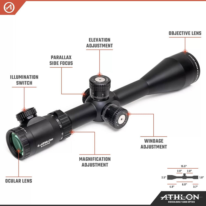 Athlon Optics Argos BTR GEN2 8-34x56mm APMR FFP IR MIL Riflescope Body Parts