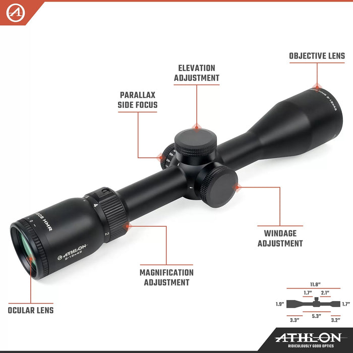 Athlon Optics Argos HMR 2-12x42mm BDC600 SFP MOA Riflescope Body Parts
