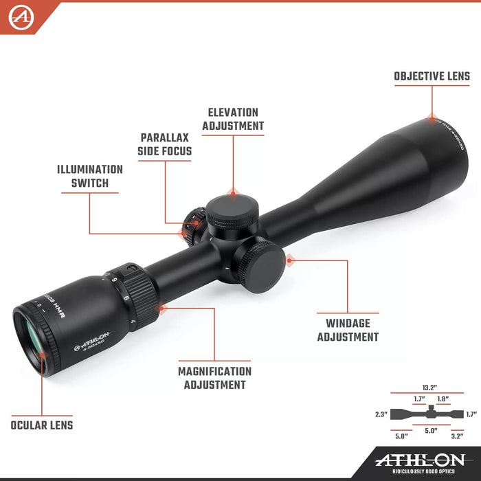 Athlon Optics Argos HMR 4-20x50mm AHMC SFP MOA Riflescope Body Parts