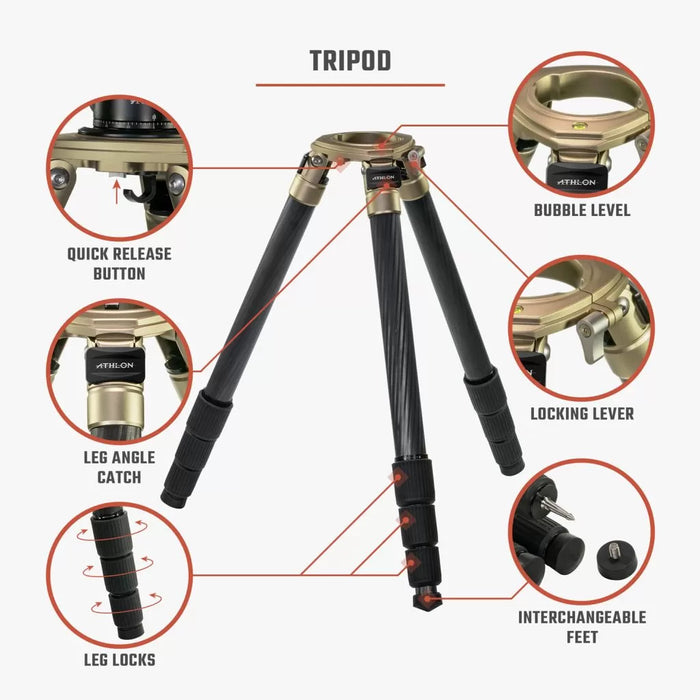 Athlon Optics Midas CF32 Tripod Body Parts