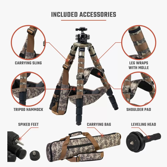 Athlon Optics Midas CF32 Tripod Included Accessories