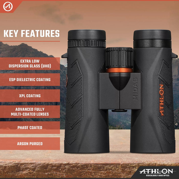 Athlon Optics Midas G2 8x42mm UHD Binoculars Key Features