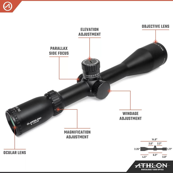 Athlon Optics Midas TAC HD 6-24x50mm APRS3 FFP MIL Riflescope Body Parts