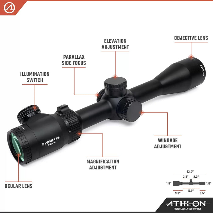 Athlon Optics Neos 4-12x40mm BDC 500 IR Riflescope Body Parts