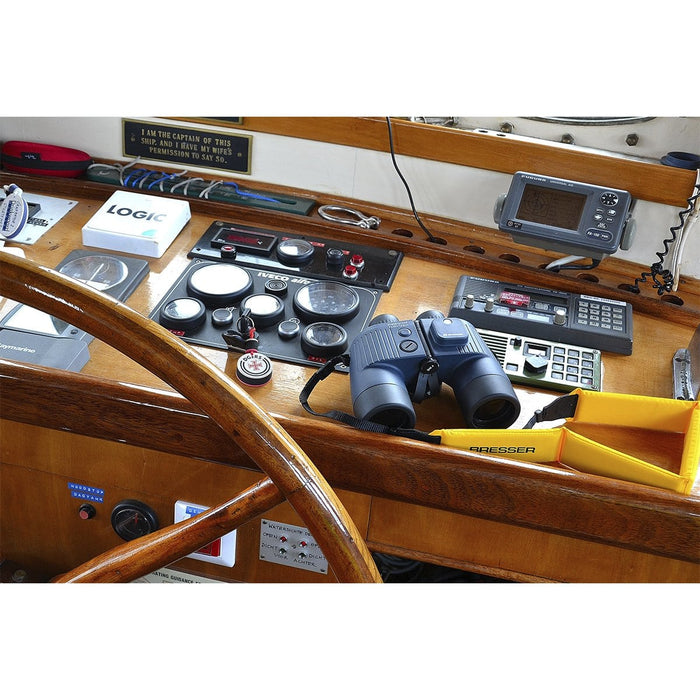 Bresser Binocom Nautic 7x50mm GAL Binoculars On a Ship Dock