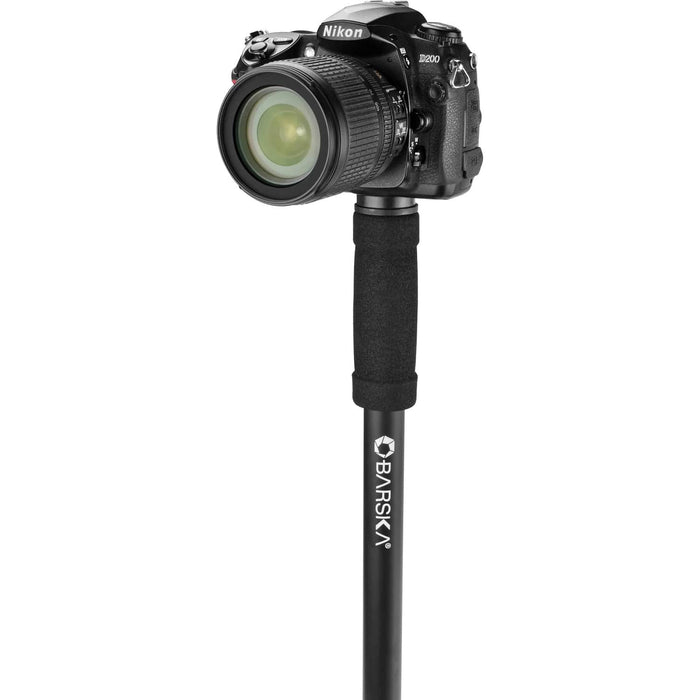Camera Mounted on Barska Monopod 