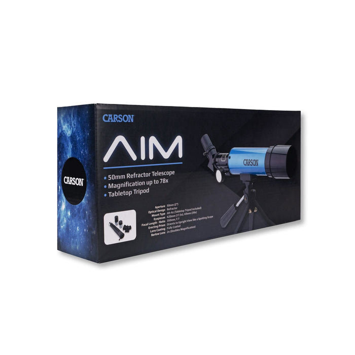 Carson Aim™ 17.5-80x50mm Refractor Telescope with Tripod Box