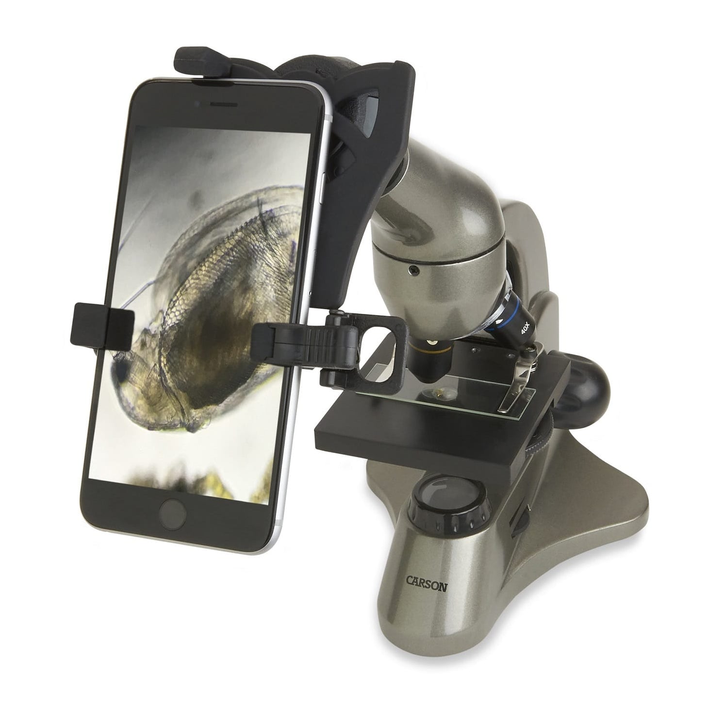Carson Beginner LED Biological Microscope and Smartphone Adapter — Red ...