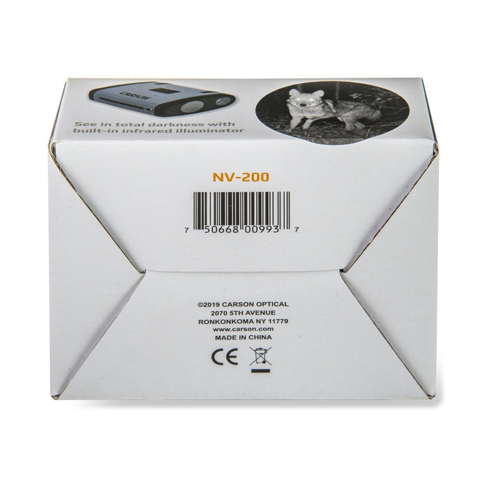 Carson MiniAura Digital Night Vision Monocular Box Rear Profile
