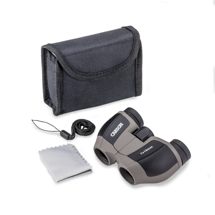 Carson MiniScout™ 7x18mm Compact Binoculars Included Accessories