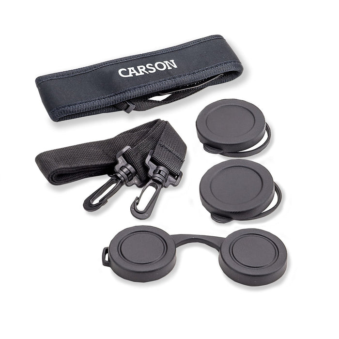 Carson RD Series 10x42mm HD Binoculars in Mossy Oak Included Accessories