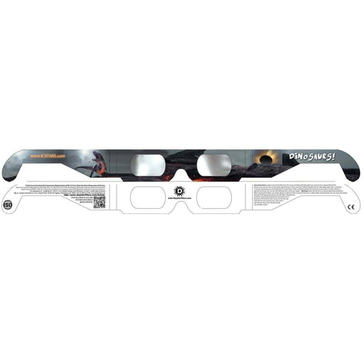 Daystar Dinosaurs! Style Funner Eclipse Solar Glasses Body Front and Back Profile