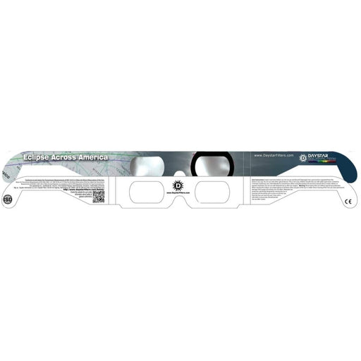 Daystar Eclipse Across America Style Eclipse Solar Glasses Body Front and Back Profile