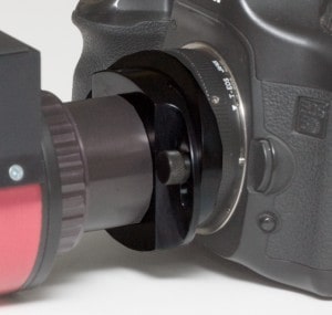 Daystar Filters Interference Eliminator C Mount Attached to a Camera