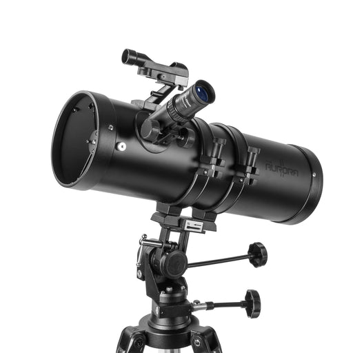 Explore One Aurora II Flat Black 114mm Slow Motion AZ Mount Telescope Ultimate Bundle Package and Bonus Accessories Body