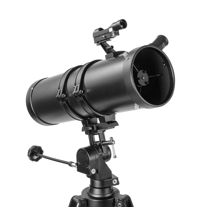 Explore One Aurora II Flat Black 114mm Slow Motion AZ Mount Telescope Ultimate Bundle Package and Bonus Accessories Objective Lens