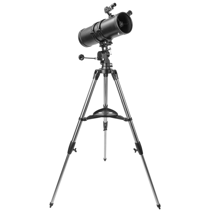 Explore One Aurora II Flat Black 114mm Slow Motion AZ Mount Telescope Ultimate Bundle Package and Bonus Accessories Side Profile Right