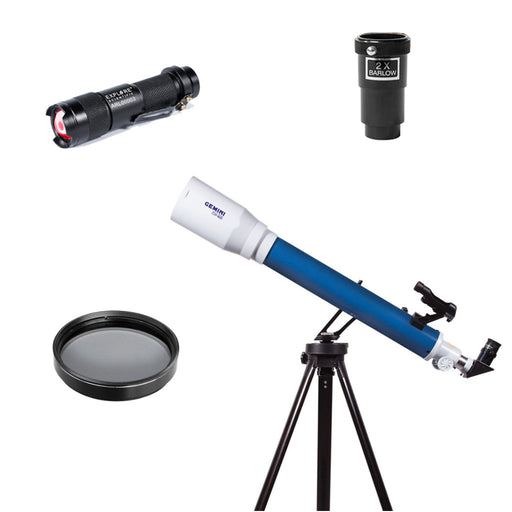 Explore One Gemini 70mm Refractor Telescope Ultimate Bundle Package and Bonus Accessories