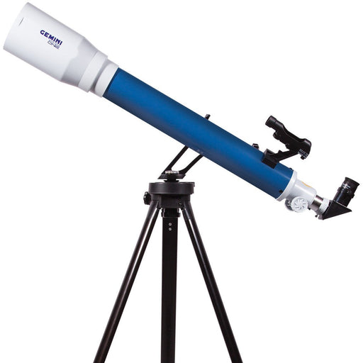Explore One Gemini 70mm Refractor Telescope Ultimate Bundle Package and Bonus Accessories On Tripod