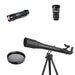 Explore One Gemini II Flat Black 70mm AZ Mount Telescope Ultimate Bundle Package and Bonus Accessories