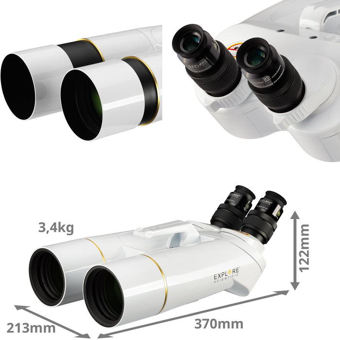 Explore Scientific 15-50x70mm BT-70 SF Large Binoculars with 62 Degree LER Eyepieces Specification