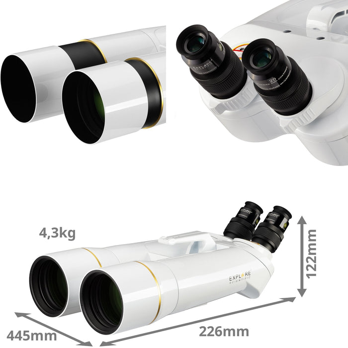 Explore Scientific 24x82mm BT-82 SF Large Binoculars with 62 Degree LER Eyepieces Specification