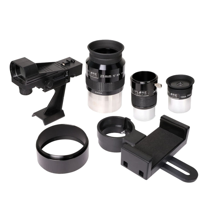 Explore Scientific 8-Inch Dobsonian Reflector Telescope Finderscope, Focuser and Eyepieces