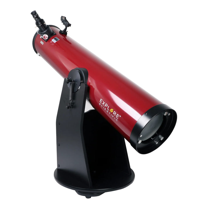 Explore Scientific 8-Inch Dobsonian Reflector Telescope in Red - Pointed Downward