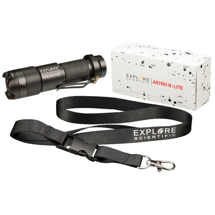 Explore Scientific Astro R-Lite Red Flashlight Body Neck Strap and Box