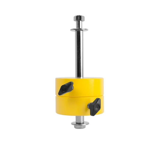 Explore Scientific Counterweight Set for Truss Tube Telescope DOB - Two Yellow Counterweights Mounted on a Vertical Metal Shaft