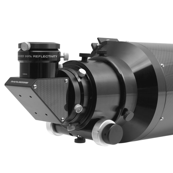 Explore Scientific ED140mm f/6.5 FPL53 Carbon Fiber Air-Spaced Triplet ED APO Refractor Telescope 2" Diagonal Attached to the Body