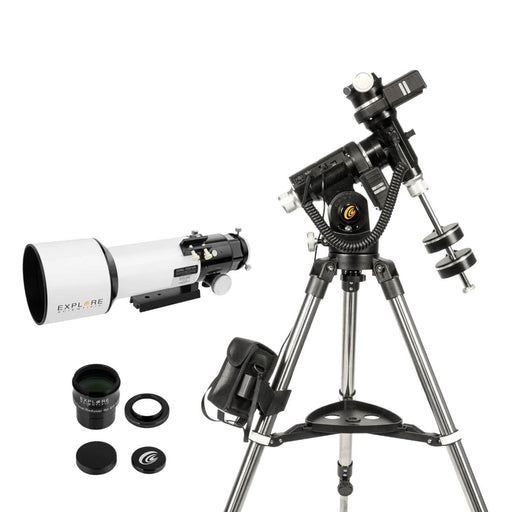 Explore Scientific ED80-FCD100 Air-Spaced Triplet Refractor Astrophotography Telescope with 0.8x Focal Reducer and iEXOS-100-2 PMC-Eight Equatorial Tracker System with WiFi and Bluetooth®