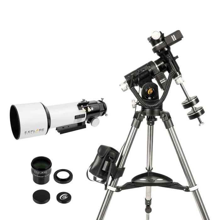 Explore Scientific ED80-FCD100 Air-Spaced Triplet Refractor Astrophotography Telescope with 0.8x Focal Reducer and iEXOS-100-2 PMC-Eight Equatorial Tracker System with WiFi and Bluetooth®