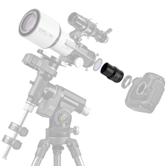 Explore Scientific ED80-FCD100 Series Air-Spaced Triplet Refractor Telescope Field Flattener with Imaginary Telescope and Camera