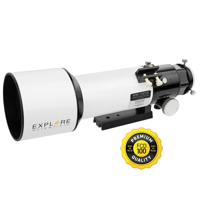 Explore Scientific ED80-FCD100 Series Air-Spaced Triplet Refractor Telescope Field Flattener with Premium Quality Seal