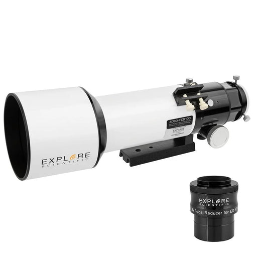 Explore Scientific ED80-FCD100 Triplet Refractor with 0.8x Focal Reducer - Complete ED80-FCD100 Telescope and Focal Reducer