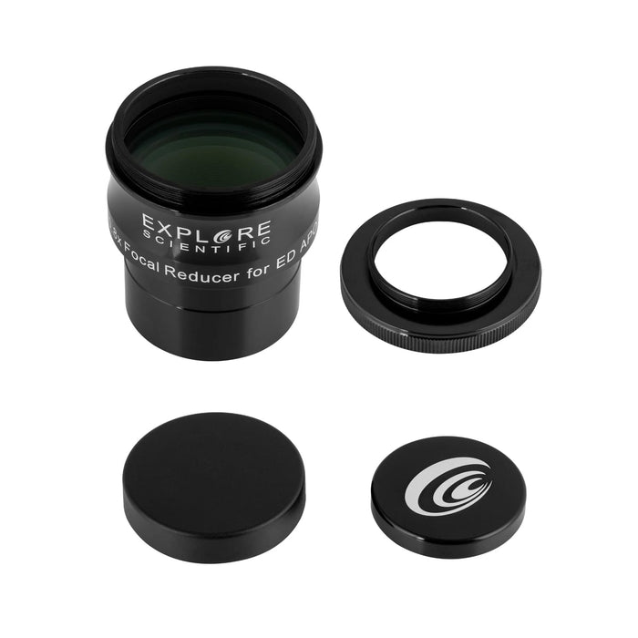 Explore Scientific ED80 Essential Series Air-Spaced Triplet Refractor Telescope 0.8x Focal Reducer, T-ring Thread and Caps