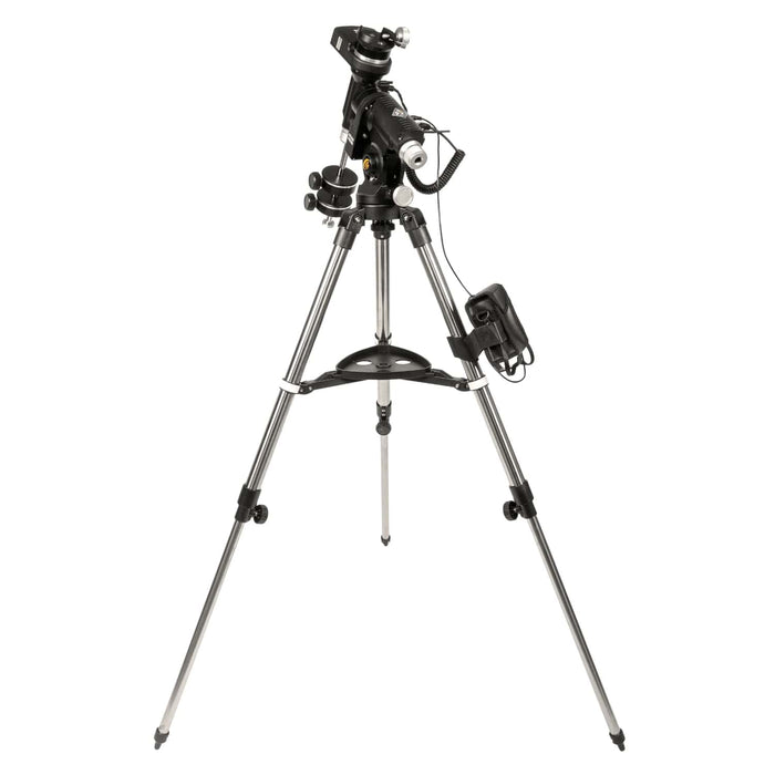 Explore Scientific ED80 Essential Series Air-Spaced Triplet Refractor Telescope with 0.8x Focal Reducer and iEXOS-100-2 PMC-Eight Equatorial Tracker System with WiFi and Bluetooth®  Rear Profile